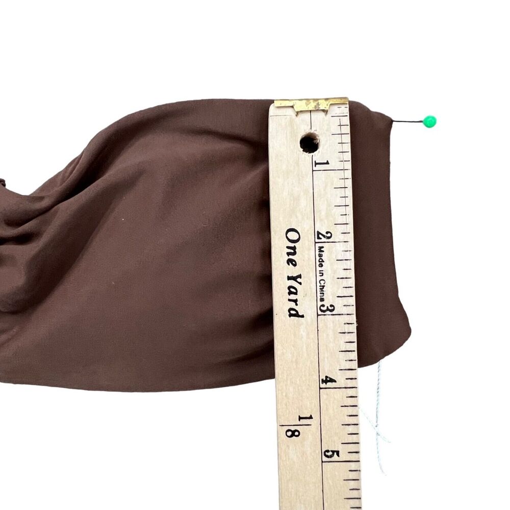 Andie Bikini Top‎ Womens M Espresso Brown Scala Strapless Bandeau Swimwear NEW - Picture 8 of 12